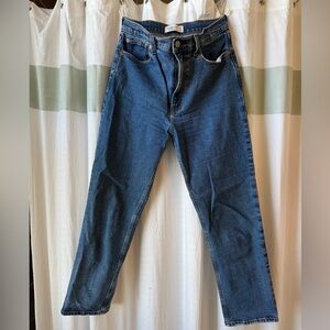 Abercrombie Ankle Straight Ultra High Rise Blue Jeans
